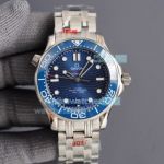 Replica Omega Seamaster Diver 300M Watch SS Blue Dial Blue Bezel 41MM